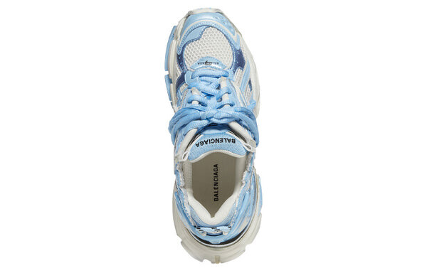 Кроссовки runner sneakers 'white baby blue mesh and nylon' Balenciaga, белый — фото 3