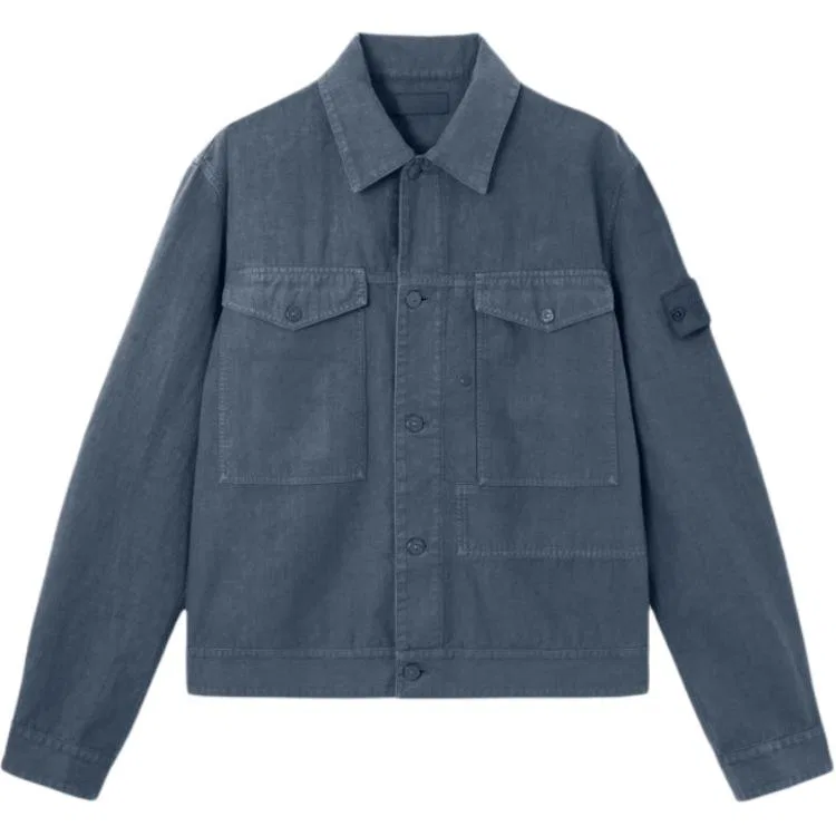 Куртка мужская SS26 BONDED LINEN TC_S.I. GHOST STONE ISLAND, Slate Blue