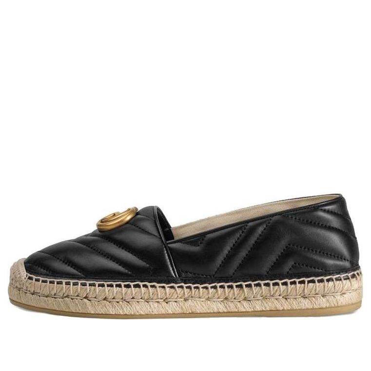 Кроссовки (WMNS) Gucci Double G Espadrille 'Black Leather'