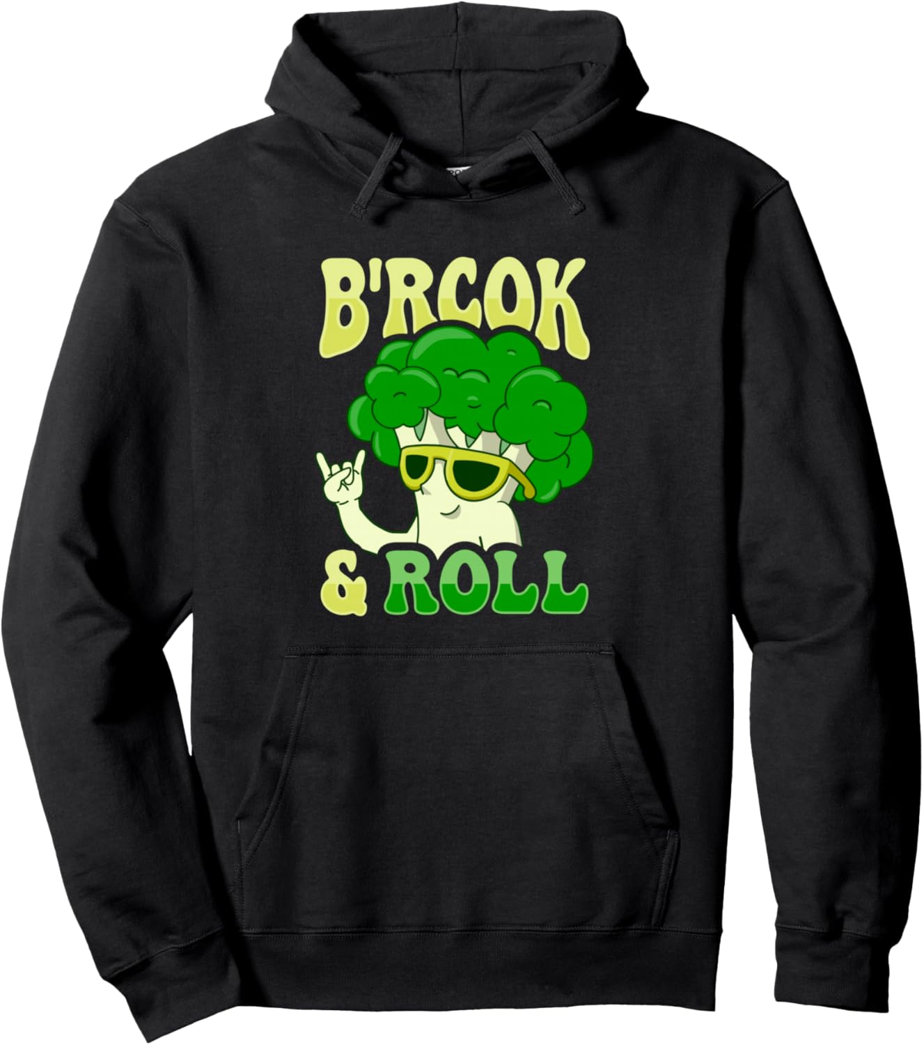 

Худи с каламбуром на тему рок-н-ролла для любителей веганской еды Funny Broccoli B´Rock And Roll Pun, черный