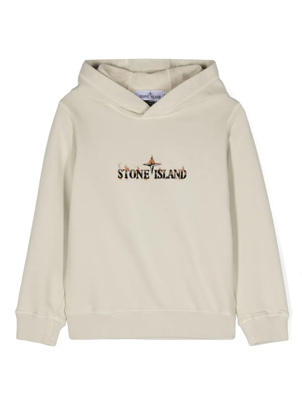 Худи с логотипом Stone Island Junior, нейтральный