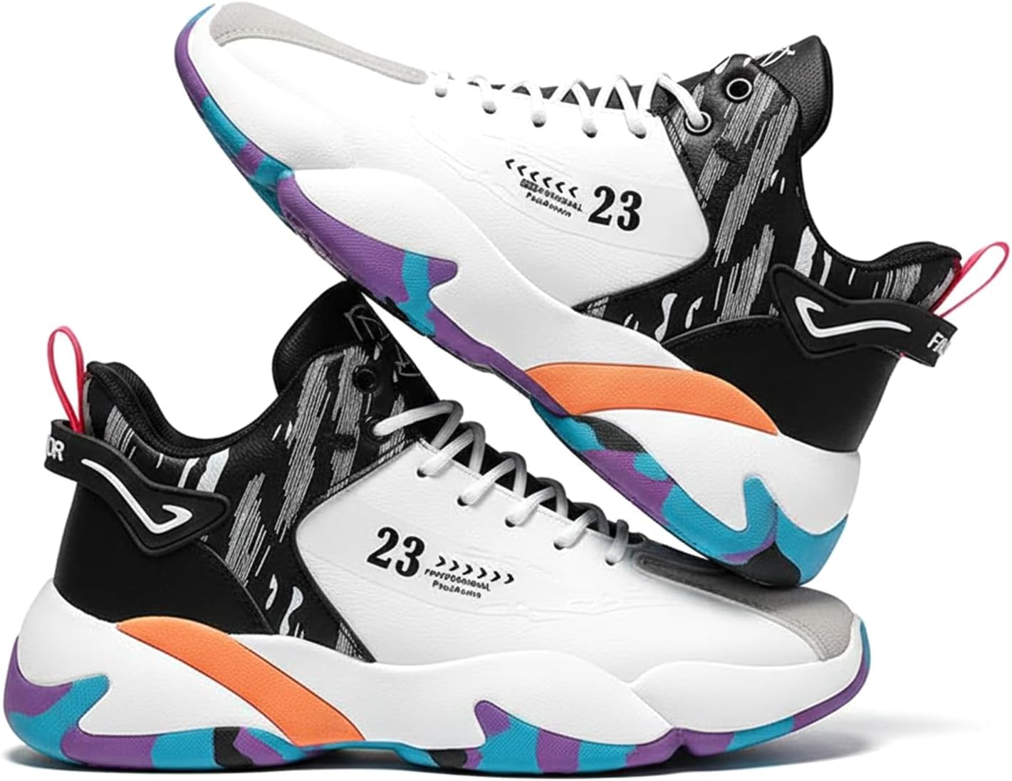 

Мужские баскетбольные кроссовки, Высокие спортивные кеды для игры и стиля, Легкая обувь для тренировок Yozti, белый/черный