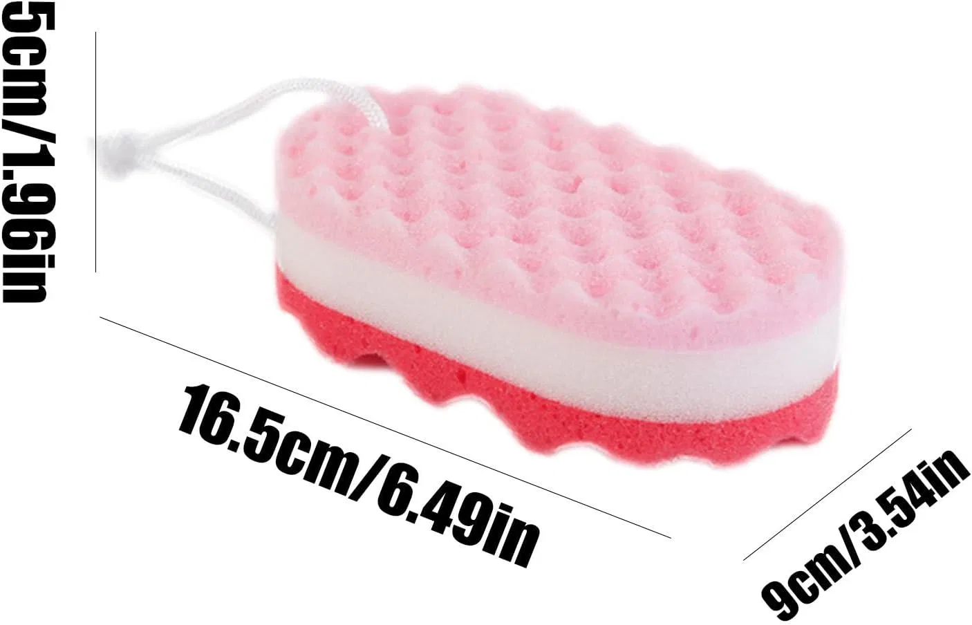 Плюшевая губка для душа с эргономичной ручкой Generisch, Rot — фото 2