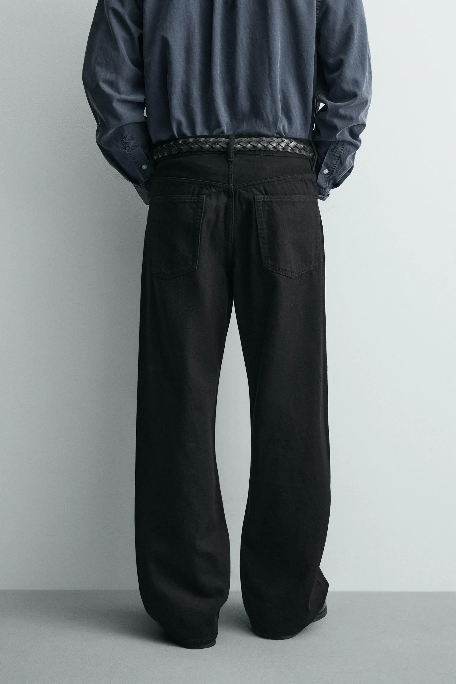 Джинсы свободного кройка Zara, черный — фото 3
