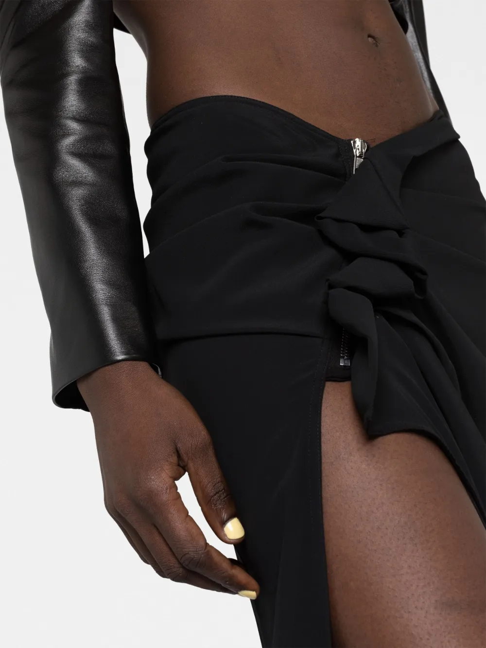 Драпированная юбка макси с оборками Rick Owens, черный — фото 3