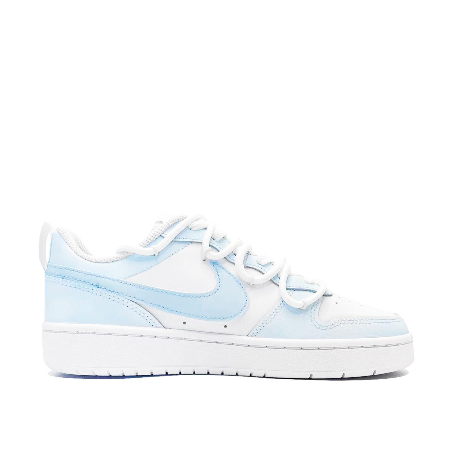 Nike Кроссовки Court Borough 2 Glacier Waterfall Balance Slip Resistant Anti Kick Low top Skateboard Shoes Blue White Kids' — фото 3