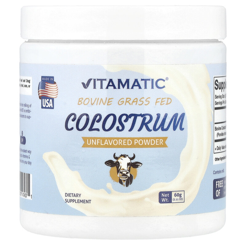 

Vitamatic, Молозиво, откормленное из крупного рогатого скота, без добавок, 60 г (2,11 унции)