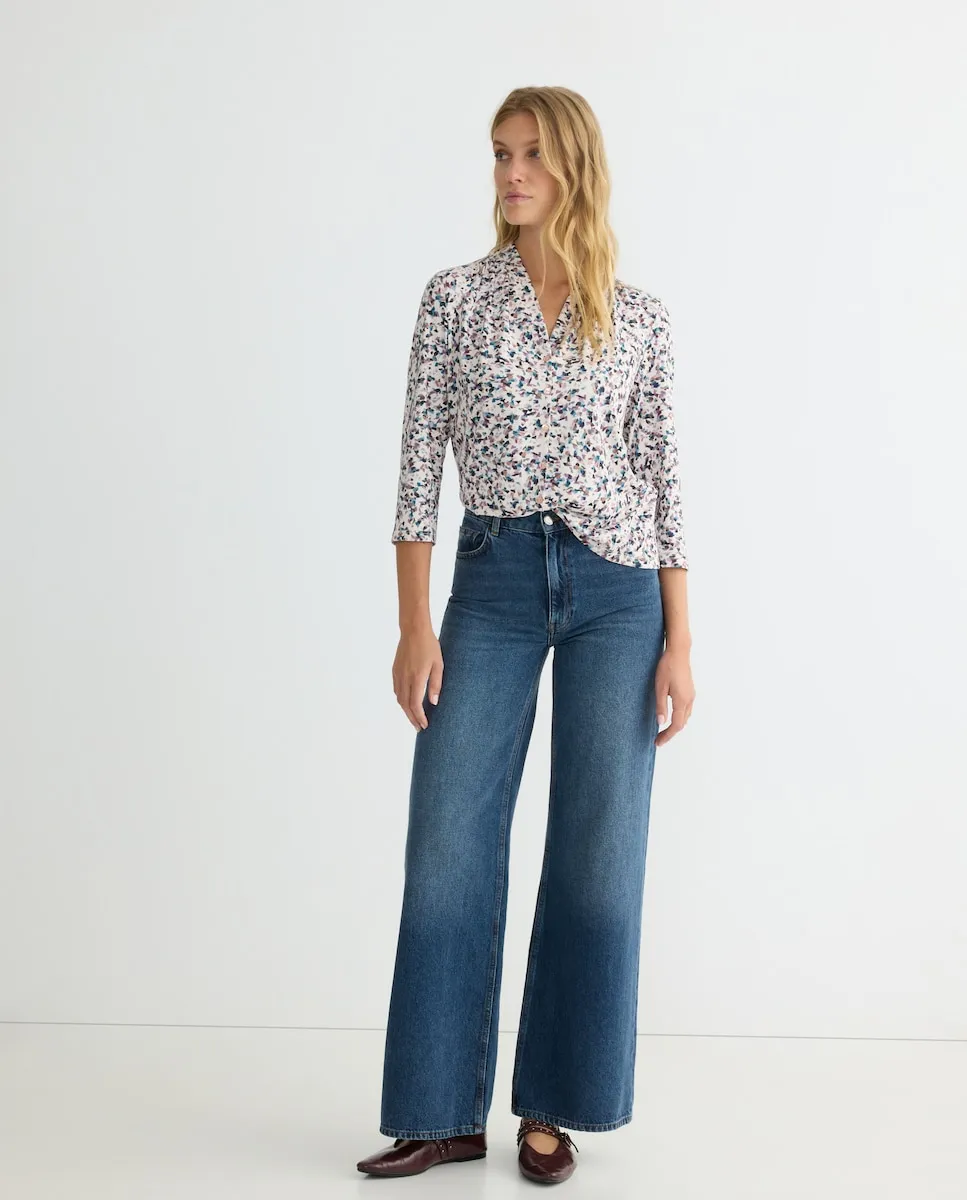 

Женская блузка с 3/4 рукавами с принтом Zermatt, бежевый