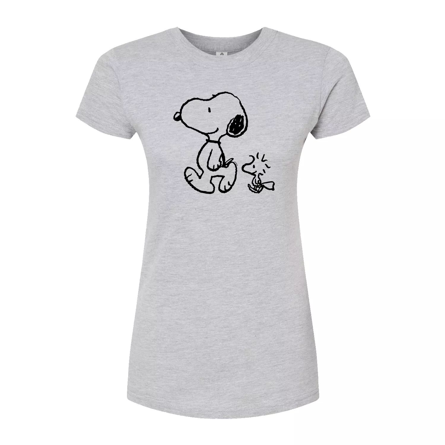 

Облегающая футболка Juniors' Peanuts Snoopy Woodstock Licensed Character, серый