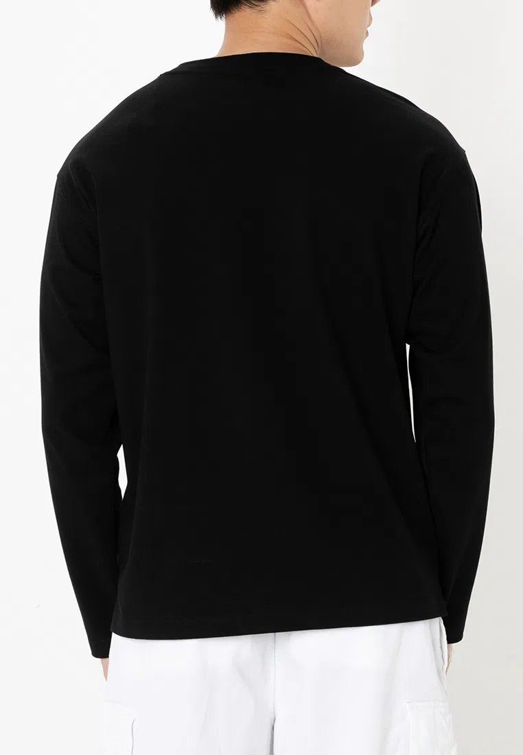 Футболка с длинным рукавом, с логотипом, Institutional Logo Long Sleeve Tee Calvin Klein, черный — фото 2
