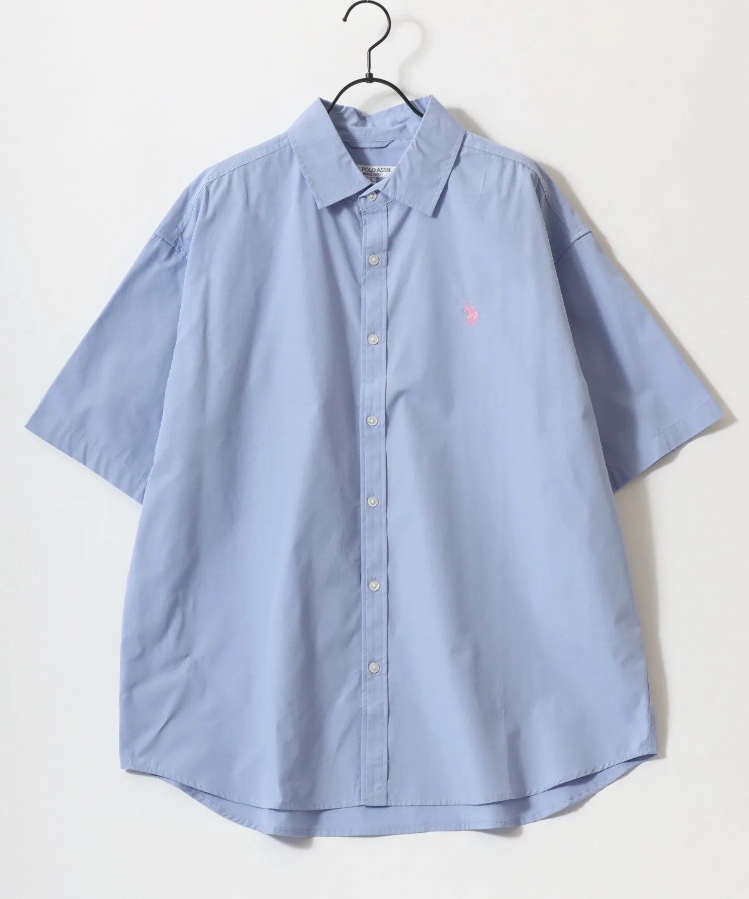 Унисекс рубашка оверсайз с вышивкой U.S. POLO ASSN. Oversize One-Point Embroidery Broad Chambray серый — фото 4