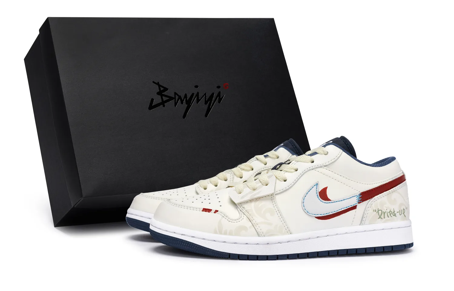 Jordan Air 1 Abrasion Resistant Low top Vintage баскетбольные кроссовки мужские бежевый белый красный