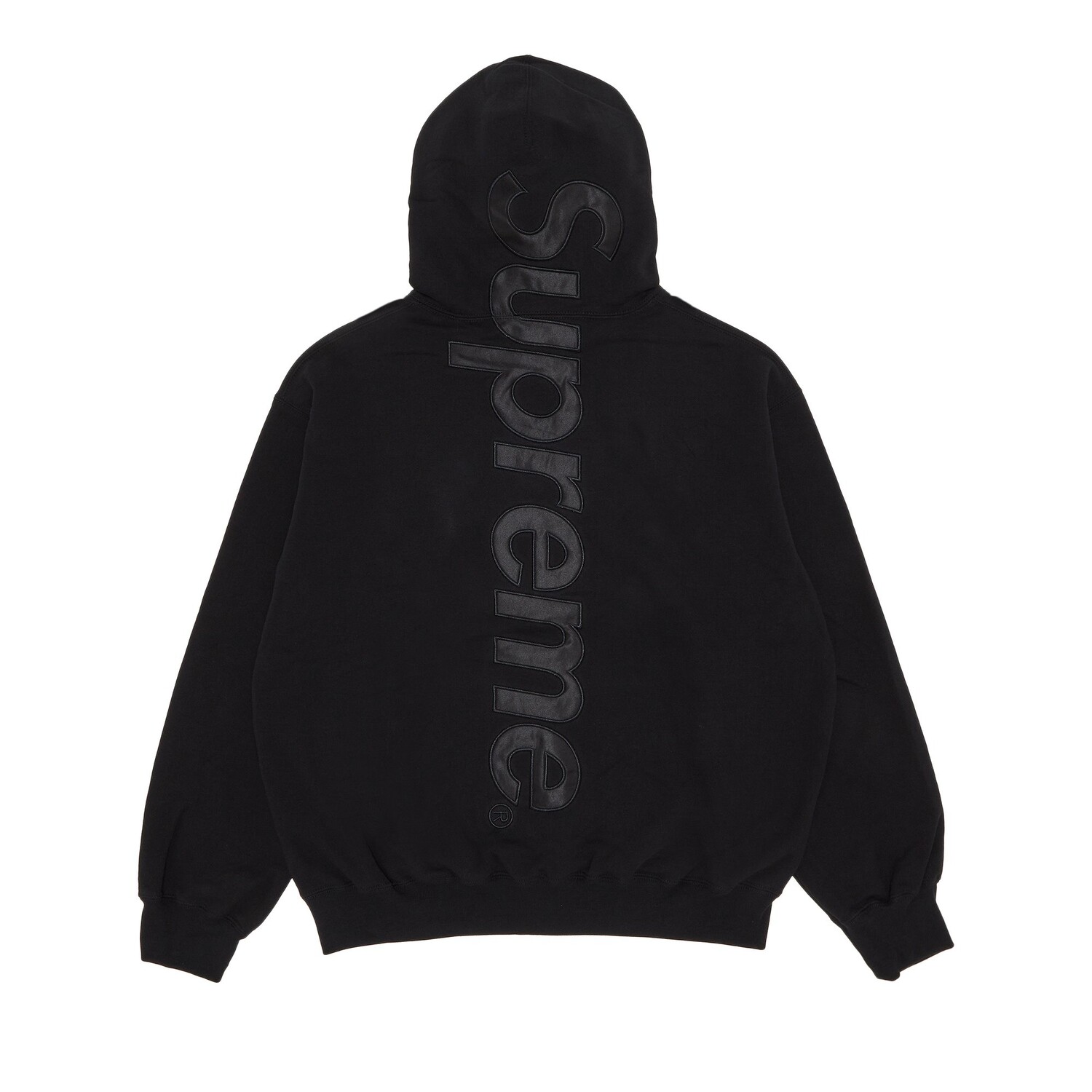 Толстовка с капюшоном Supreme из атласа и аппликацией, цвет Черный — фото 2