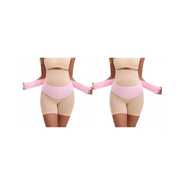 

2 упаковки женских бандажей для живота при беременности - мягкий поддерживающий пояс, регулируемый для спины Inspire Chic, Pink