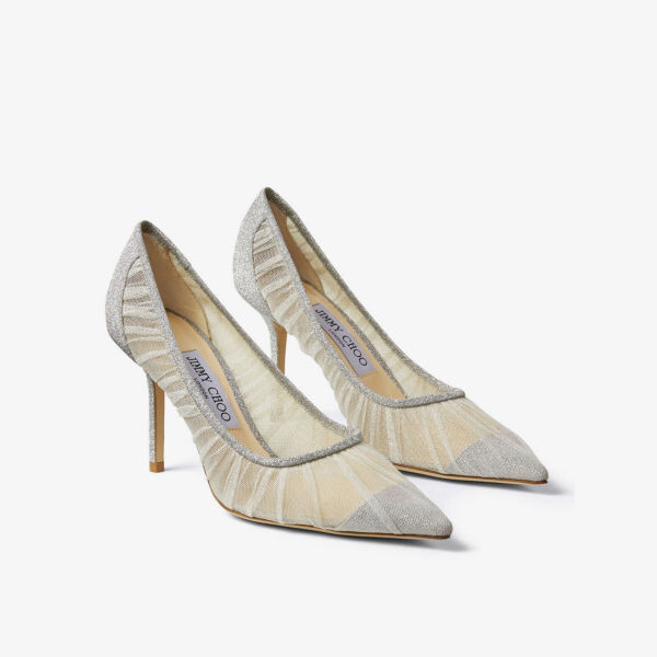 Туфли Love 85 из блестящего тюля Jimmy Choo, белый — фото 4