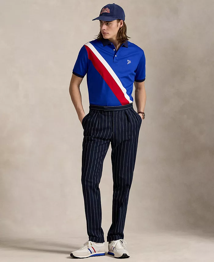 Мужская классическая поло из мягкого хлопка Polo Ralph Lauren, синий — фото 4