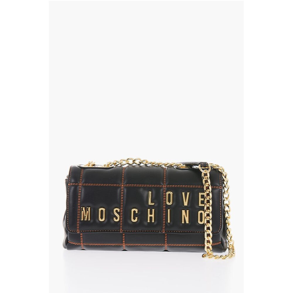 

LOVE стеганая сумка из искусственной кожи с цепочным ремнем через плечо Moschino, черный