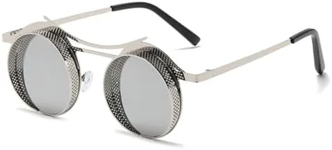 

Круглые солнцезащитные очки в стиле стимпанк 2027 года для женщин и мужчин, с металлической сеткой, женские очки с защитой от УФ-излучения UV400 MTZJH, 13