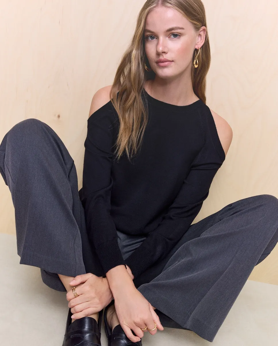 

Женский свитер с круглым вырезом Easy Wear, черный