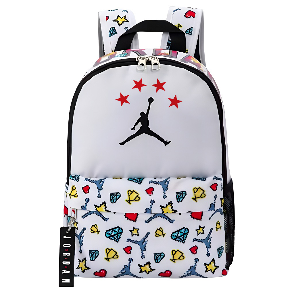 

Jordan Полиэстеровый рюкзак женский белый, Red Five-Pointed Star