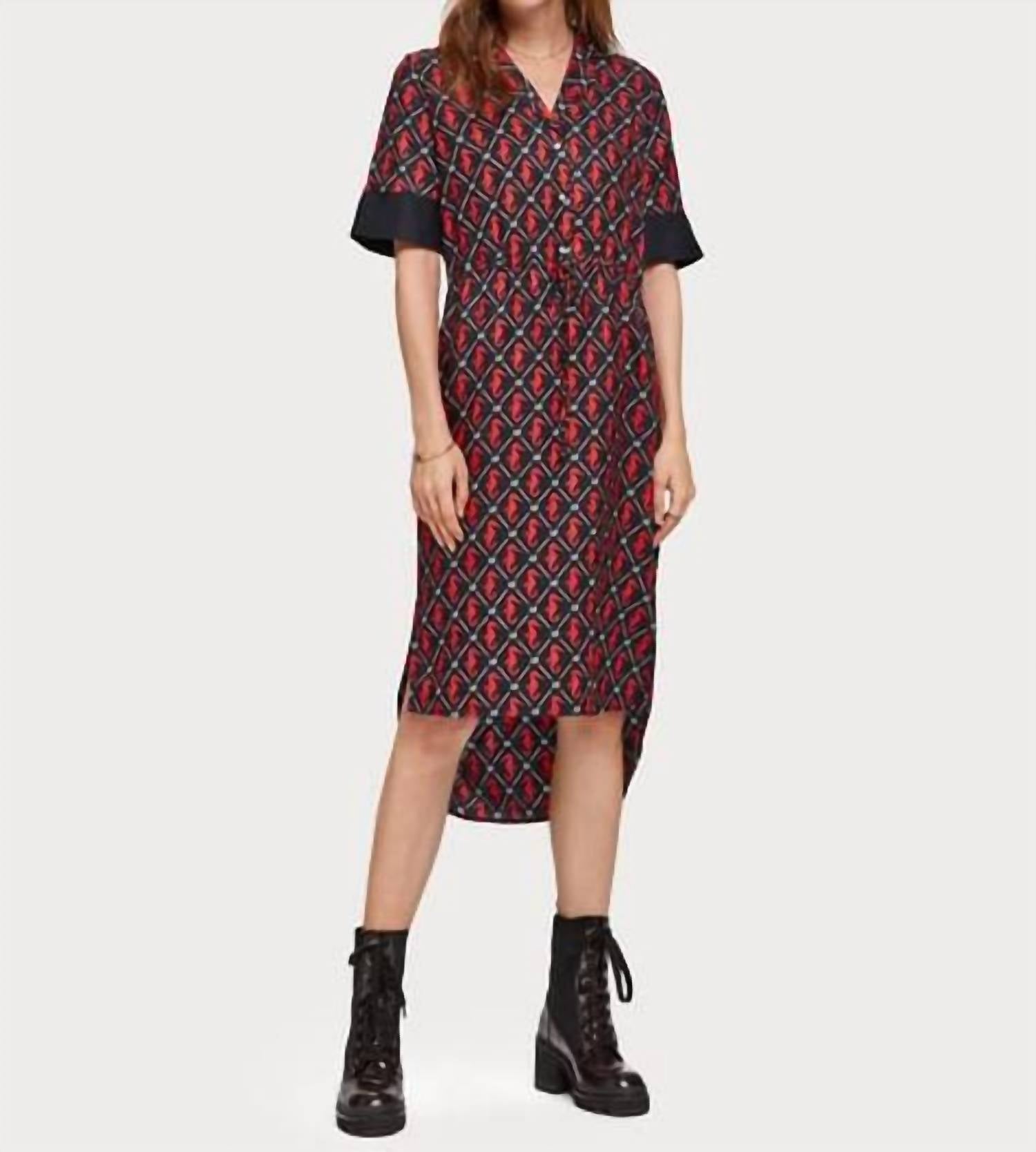 

Севи Хорс Коктейльное платье мини в черно-красном цвете SCOTCH & SODA