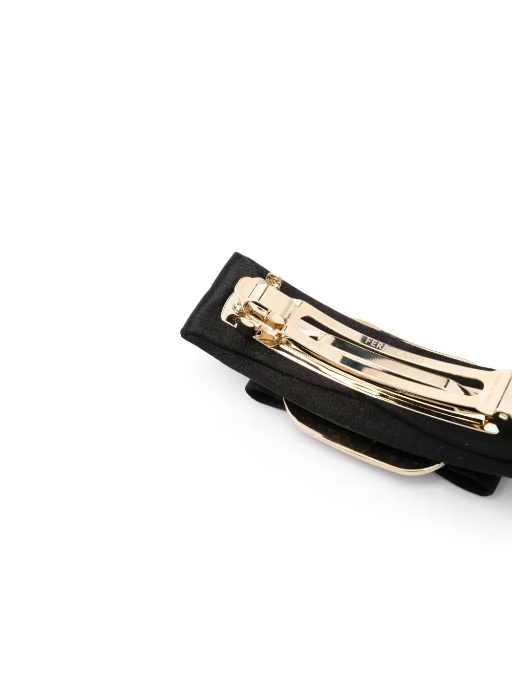 Заколка для волос с бантом и логотипом Ferragamo, черный — фото 3