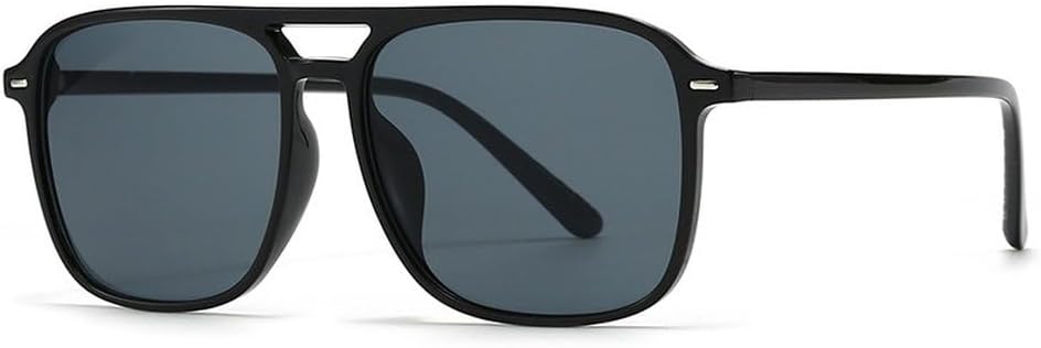 

Модные женские солнцезащитные очки с двойной перемычкой, квадратной формы, защита от УФ-излучения UV400, ретро-стиль, заклепки. Мужские солнцезащитные очки желто-зеленого цвета SKFGNX, Black Grey