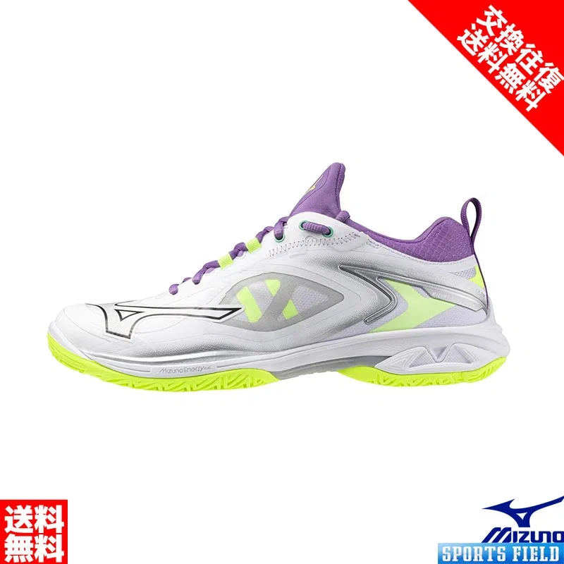 Кроссовки для бадминтона «Wave Claw Neo 3 FIT» от Mizuno, 12 White X Black X Lime