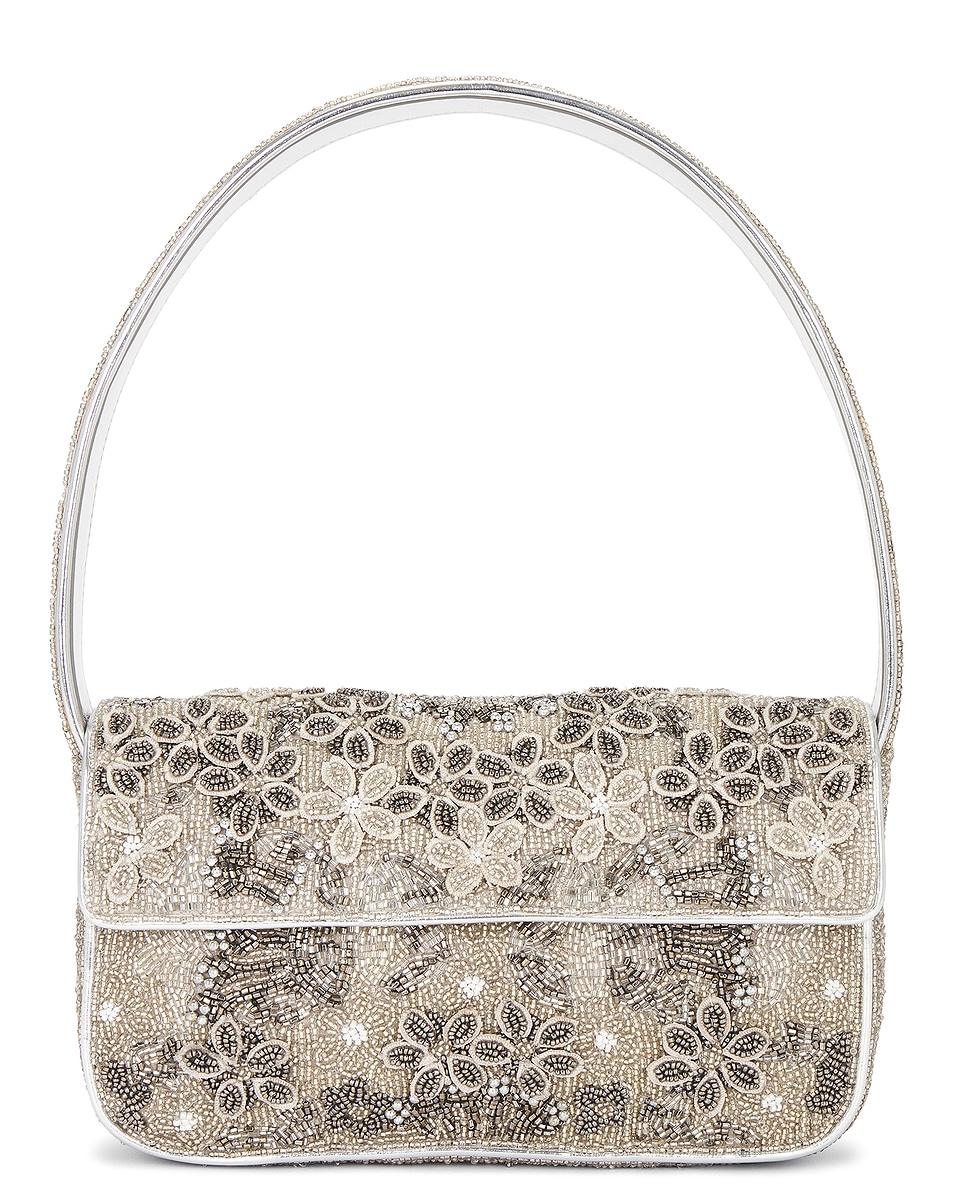 

Сумка Tommy из бисера Staud, цвет Silver Garden Party