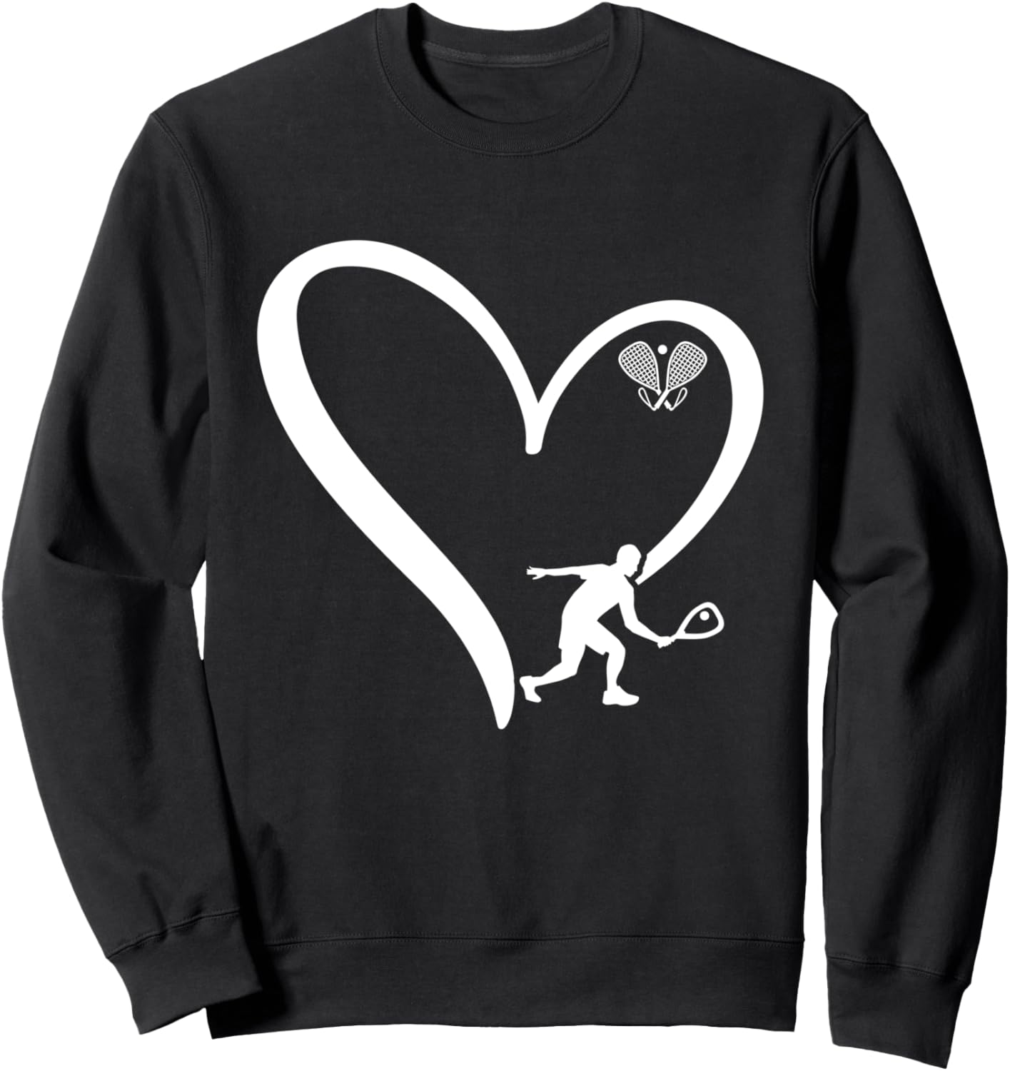 

Толстовка с силуэтом игрока в ракетбол в форме сердца Racquetball Designs, черный
