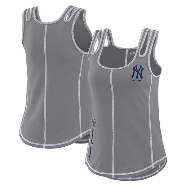 

Женский серый топ New York Yankees с контрастной строчкой Wear By Erin Andrews