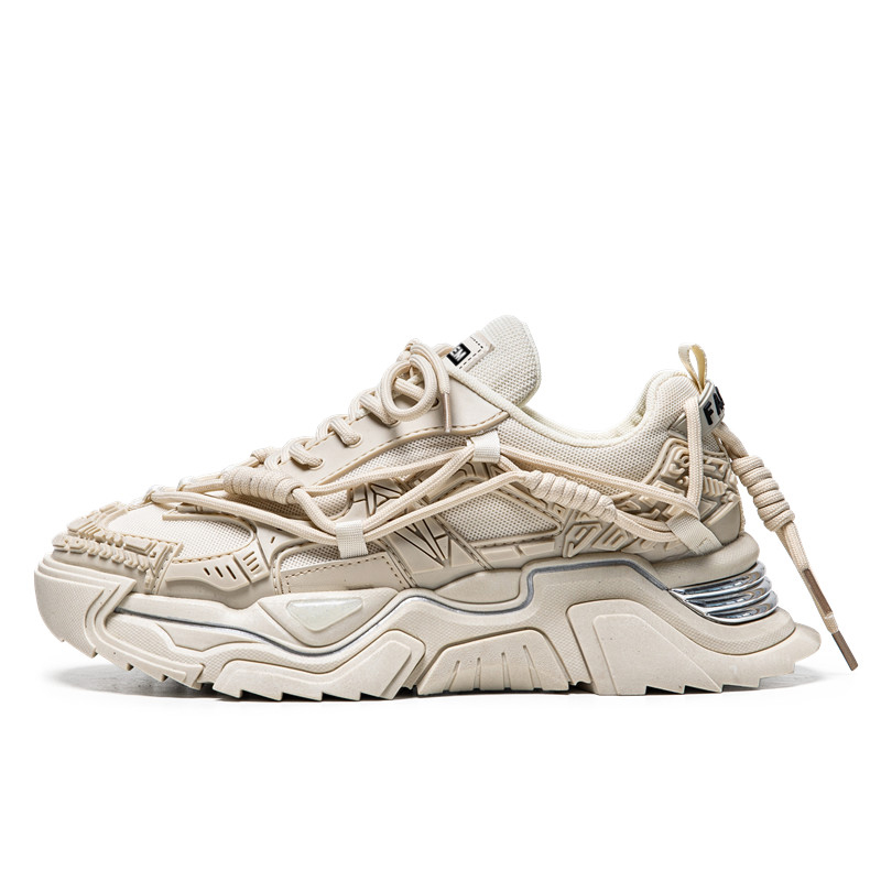 

JKEM Антискользящие износостойкие массивные низкие кроссовки мужские бежевые, цвет Beige