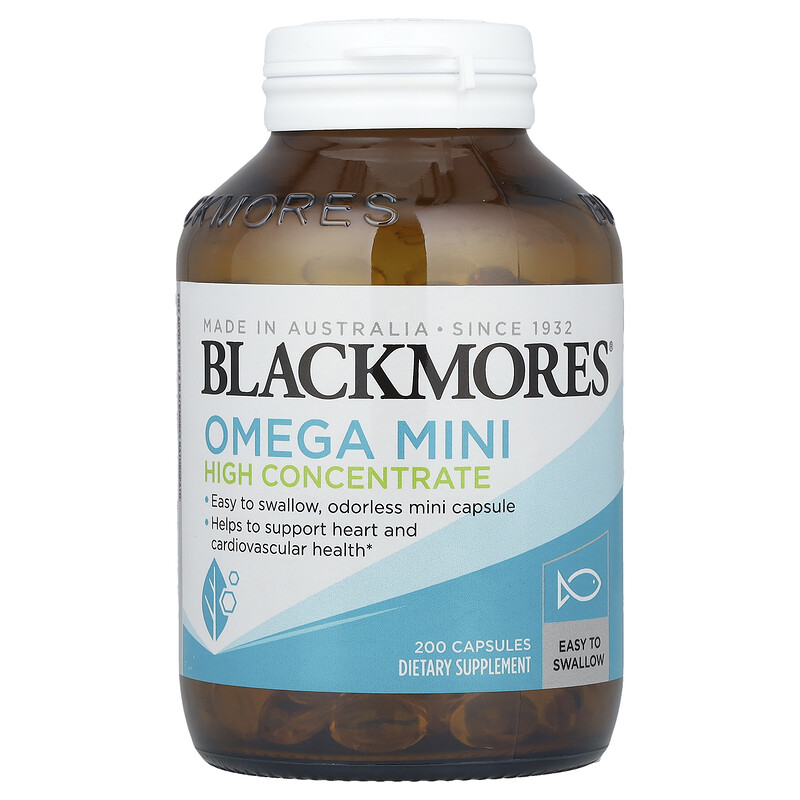 

Blackmores, Omega Mini, высококонцентрат, 200 капсул