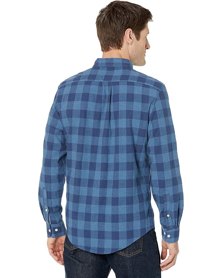 

Рубашка U.S. POLO ASSN. Long Sleeve Slim Fit Buffalo Plaid Woven Shirt, цвет Rinse Blue Heather