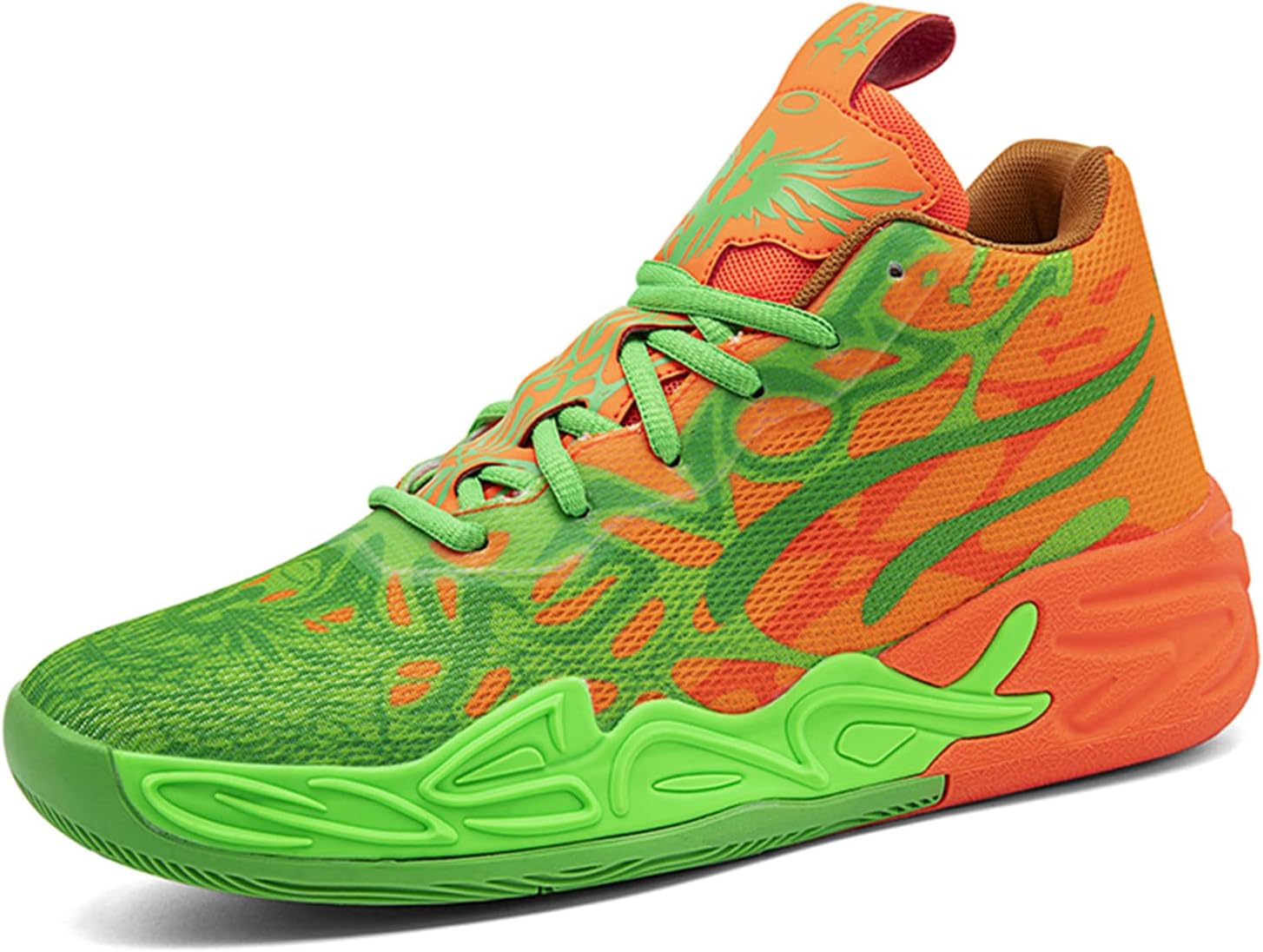 

Мужские высокие кроссовки с шнуровкой, разноцветные, с дышащим сетчатым верхом, для баскетбола с ярким флуоресцентным градиентным дизайном, комфортные для тренировок, игр на корте, тенниса, волейбола и спортивной активности Psieicwm