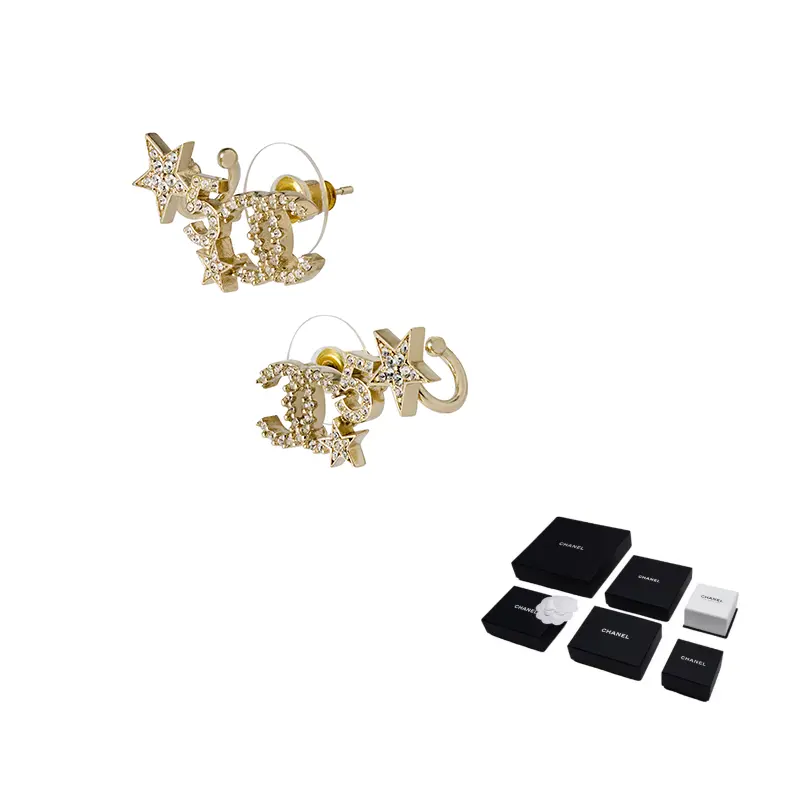 

Золотые серьги для женщин Metal And Rhinestone CHANEL