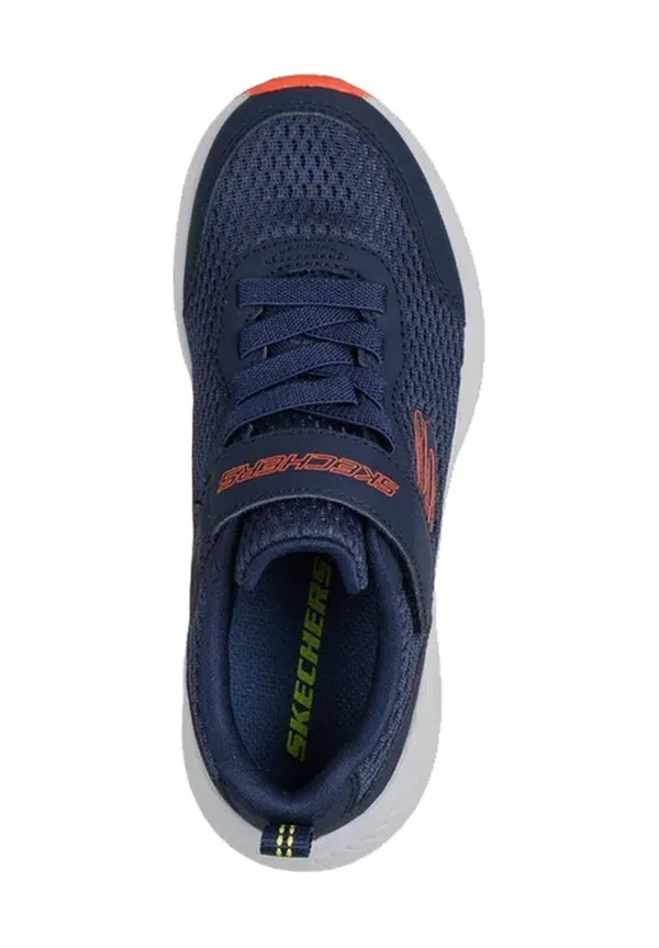Слипоны Skechers, текстиль/синтетика синий с оранжевой отделкой — фото 3