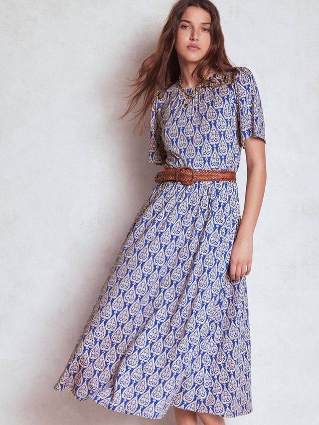 

Платье Louisa из джерси с абстрактным геометрическим принтом Boden, Blue/Multi