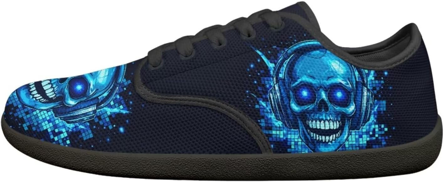 

Мужские кроссовки низкие повседневные с шнуровкой, с широким носком, для ходьбы, кроссовки с подошвой нулевого перепада Pointodoor, синий