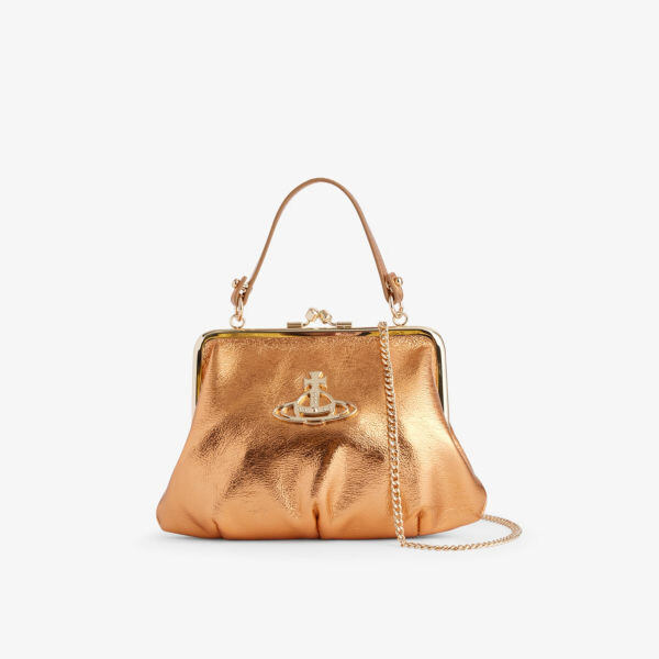 

Сумка из кожи с верхней ручкой в стиле бабушки Vivienne Westwood, металлический