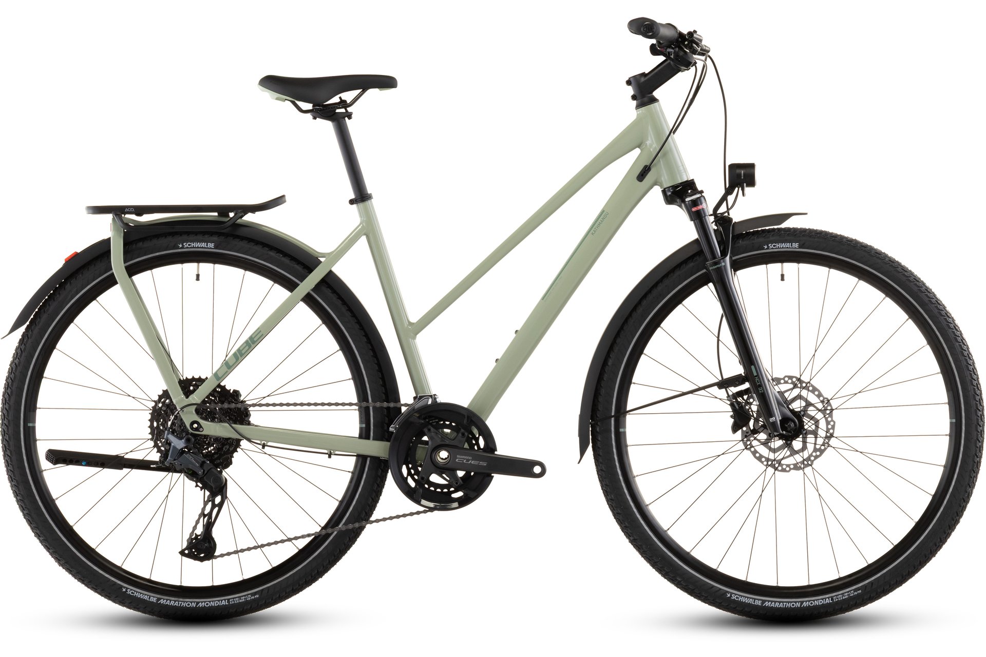 

Трекинговый велосипед Cube Kathmandu exc - 28 дюймов - trapez - 2026, grün | pea´n´grey