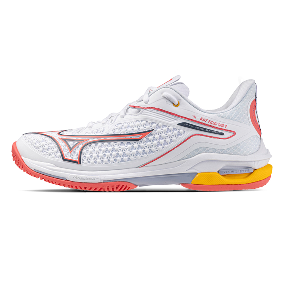 

Mizuno Кроссовки Wave Exceed Tour 6 Shock Absorbers Slip Resistant Abrasion Resistant Tennis Shoes Women's White Yellow Orange