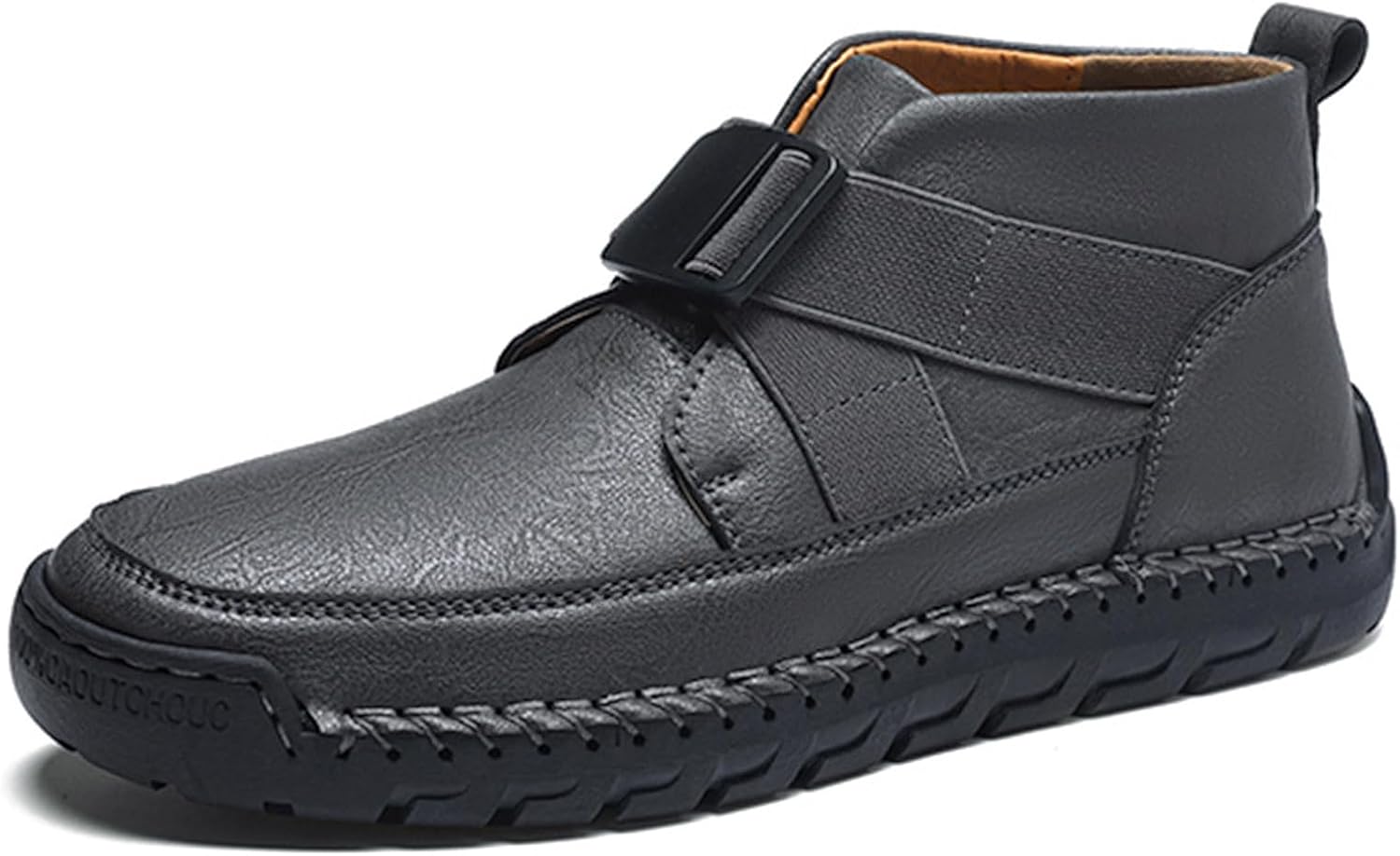 

Мужские кожаные ботинки с пряжкой Optigard Chukka, ручная строчка, удобная эластичная застежка, модель без шнурков, повседневные ботинки до щиколотки, для улицы, вождения, работы и прогулок, серый