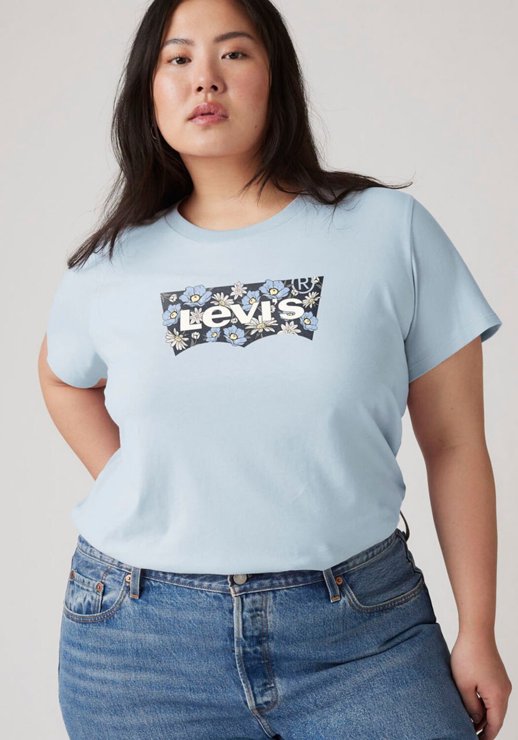 Levi's Plus Футболка 'Perfect' в цвете Marine Blue, Light Blue — фото 3