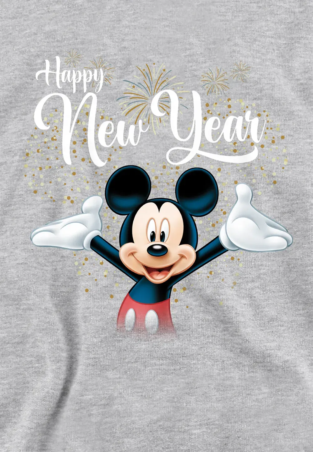 Детская толстовка Mickey Mouse Firework New Year, Disney, серый — фото 2