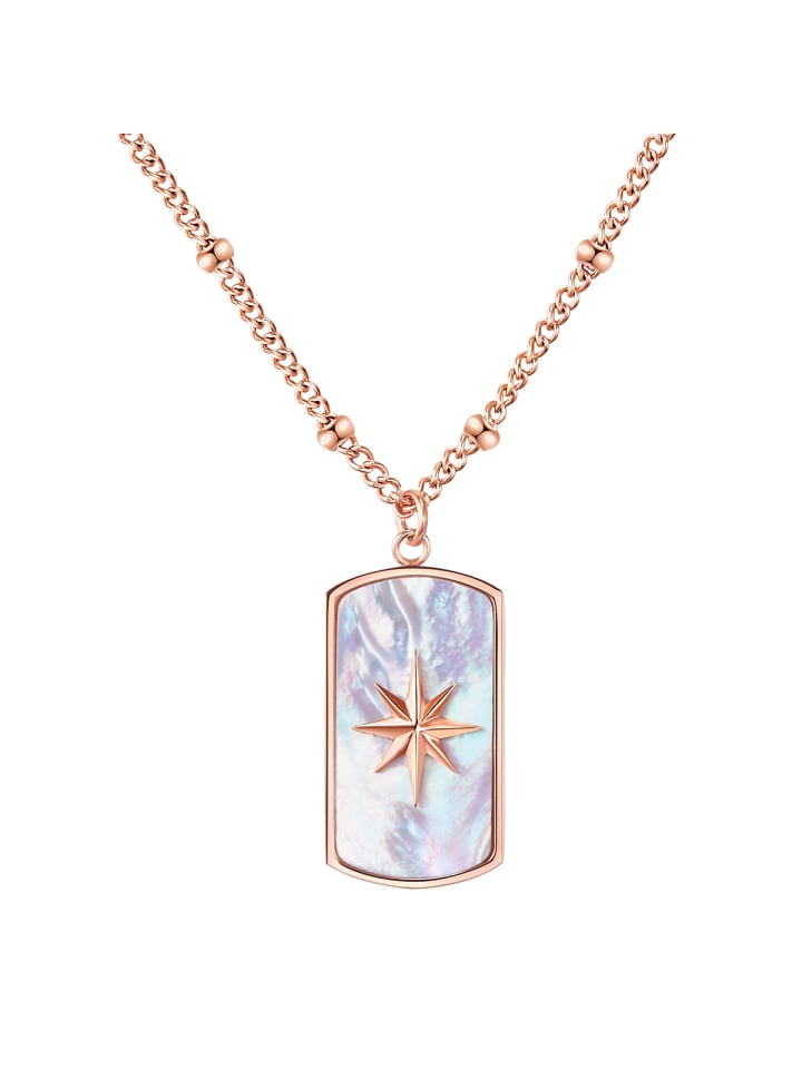 

Valero Pearls Колье из нержавеющей стали с перламутровой вставкой в оправе из розового золота