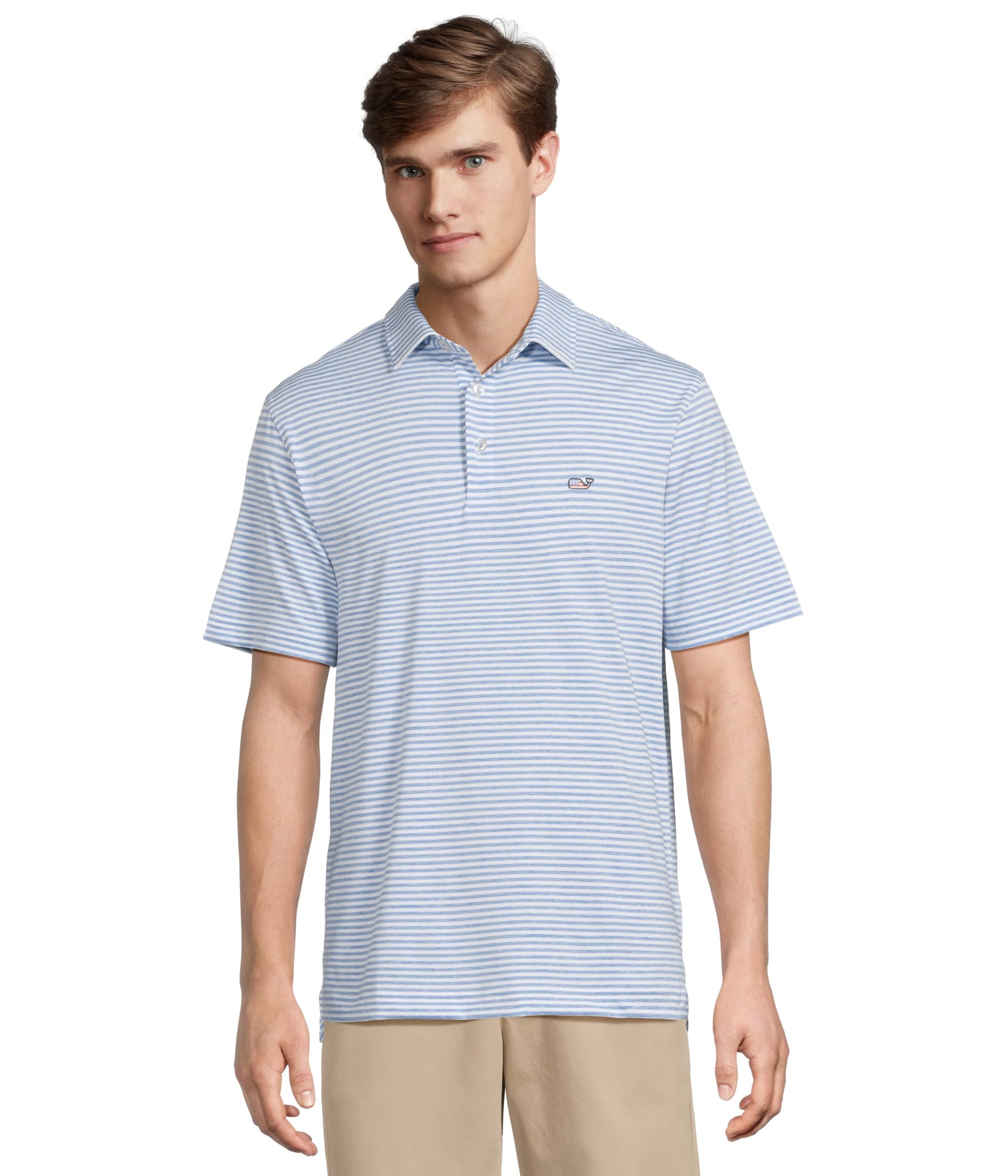 

Поло Vineyard Vines Heathered Winstead Sankaty Polo, White Cap/ Ocean Breeze/ Americana