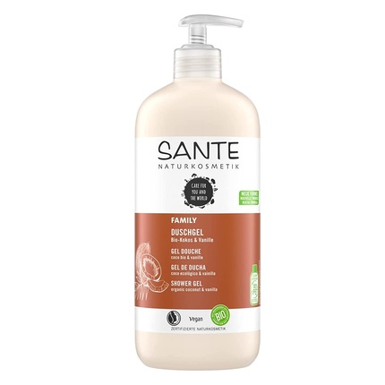 

Sante Naturkosmetik Bio Гель для душа с кокосом и ванилью, 950 мл, семейный размер, с дозатором-помпой