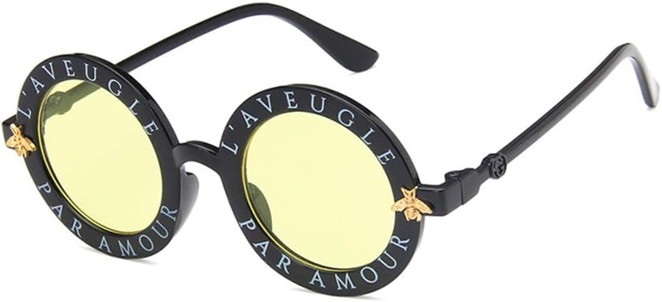 

Солнцезащитные очки Shiratori унисекс в стиле ретро, ​​ярко-черные, серые, для отдыха и путешествий, круглые, неполяризованные, с защитой от УФ-излучения UV400, Bright Black Yellow