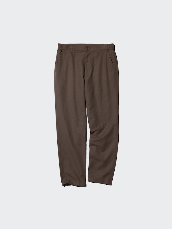 Брюки relaxed из смеси льна Uniqlo, 30 natural — фото 3
